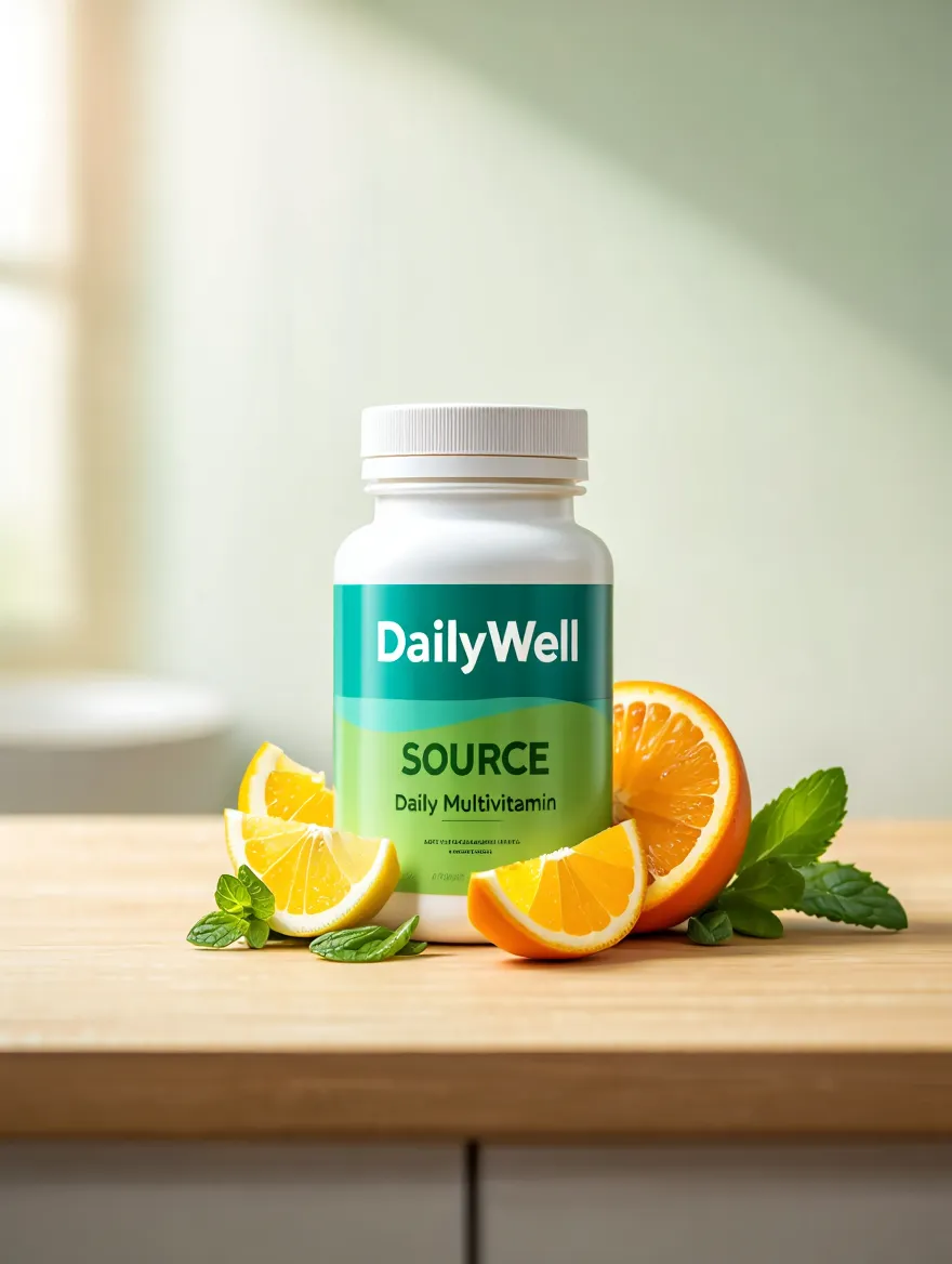 DailyWell Source supplement bottle with natural ingredients